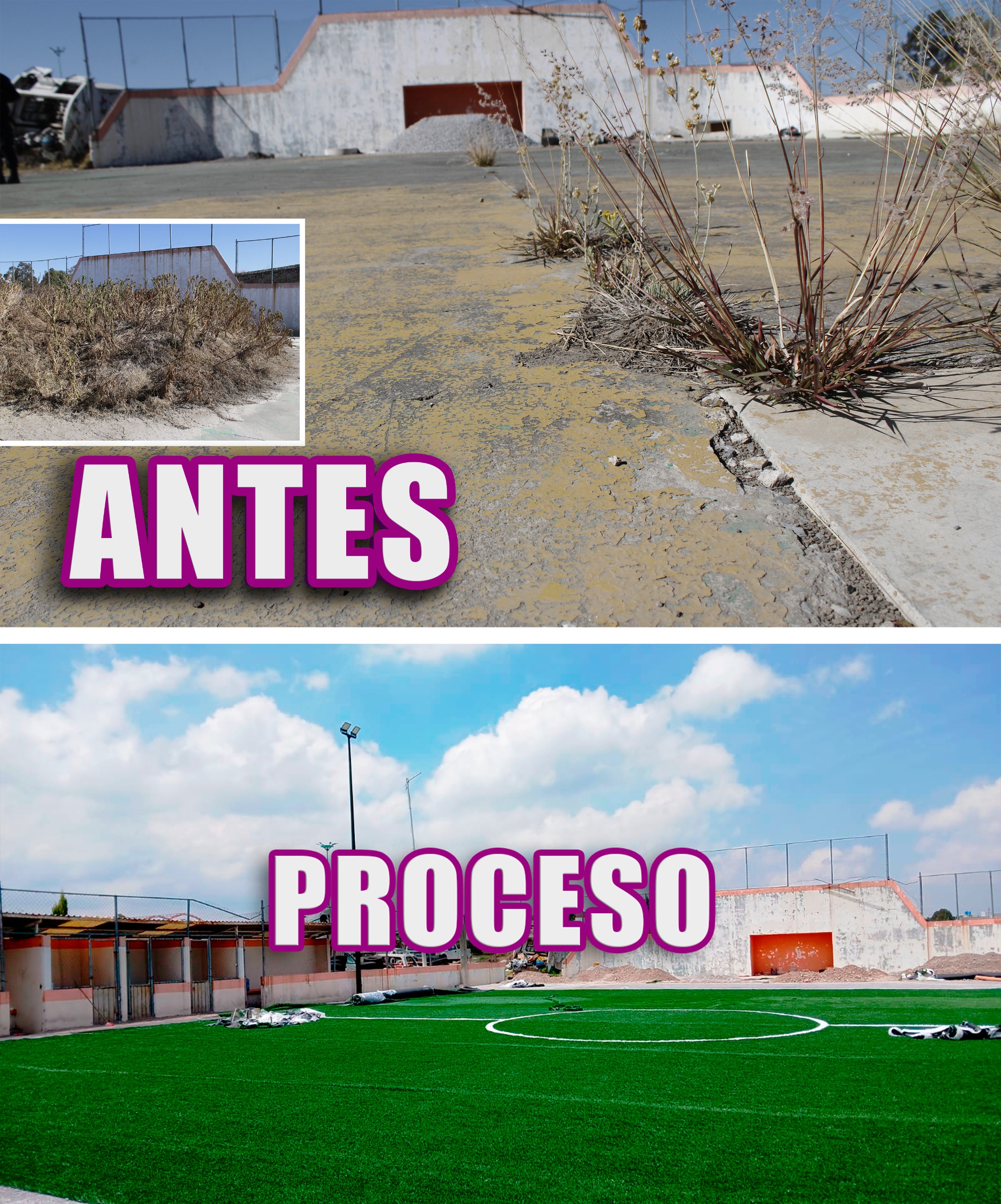 Del abandono al deporte: Blanca Angulo rescata cancha en el recinto ferial